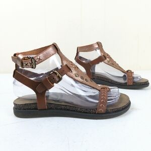 OTBT Stargaze Gladiator Sandals Women Size 6 Copper Brown Leather Buckle Straps